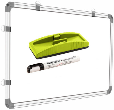 DeskFlex 2x4 Ft, Both Side Writing Chalk & Whiteboard + 1 Marker & Duster For Coaching White, Green board(60 cm x 120 cm)