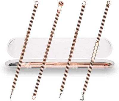 hanumate 4Pcs Blackhead Pimple Remover Tools for Face Extractor Tweezers Kit for Remove Acne Pimple Comedown Extractor(4 Items in the set)