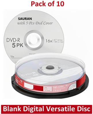 Sauran DVD Recordable Pack of 10 Blank Digital Versatile Disc DVD 4.7 GB