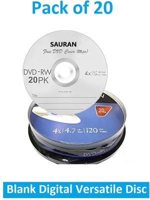 Sauran DVD Rewritable Pack of 20 Blank Digital Versatile Disc DVD 4.7 GB