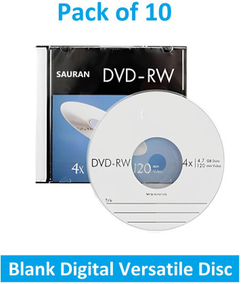 Sauran DVD Rewritable Pack of 10 Blank Digital Versatile Disc DVD 4.7 GB