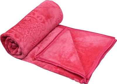 JAWALA CREATION Printed Double Mink Blanket for  Heavy Winter(Microfiber, Pink)
