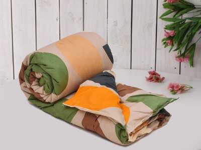 RRC Printed Single Comforter for  Mild Winter(Microfiber, Orange, Green)