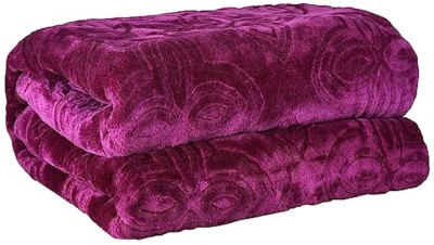 CHICERY Floral Single Mink Blanket for  Heavy Winter(Microfiber, wine)