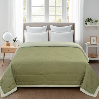 homewaytex Solid Double Comforter for  AC Room(Microfiber, Olive Green)