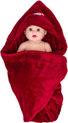 SIDLY PIDLY Solid Crib AC Blanket for  AC Room(Fur, Maroon)
