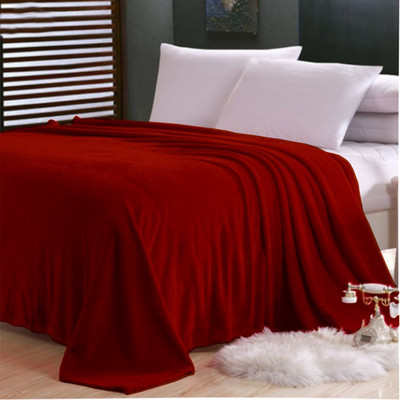 Sparkk Solid Single Fleece Blanket for  AC Room(Polyester, Red)