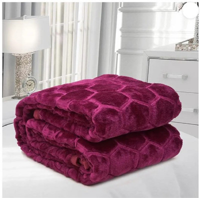 TUNDWAL'S Floral Single Mink Blanket for  Mild Winter(Microfiber, Wine)