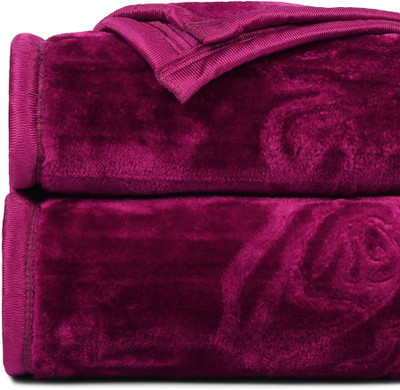 SPENTO Abstract Double Mink Blanket for  Mild Winter(Microfiber, Maroon 100)