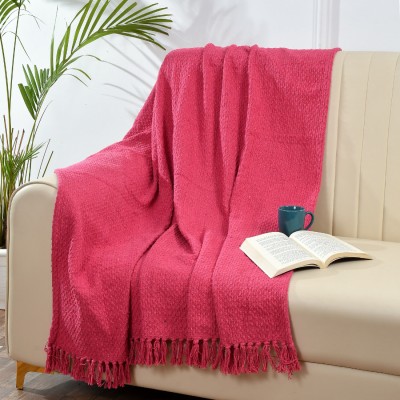 SASHAA WORLD Abstract Double Throw for  AC Room(Cotton, Pink)