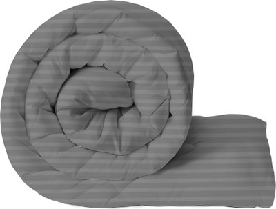 Home Stylish Striped Double Comforter for  AC Room(Microfiber, Grey)