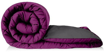 DPN Solid Double Comforter for  Heavy Winter(Poly Cotton, PURPLE&GREY)
