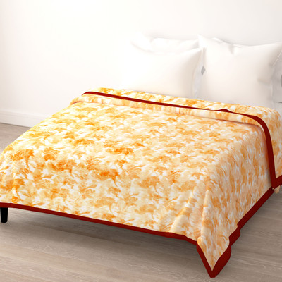 SPANGLE Printed King Mink Blanket for  Mild Winter(Microfiber, Peach)