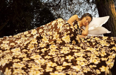 KIXTA Self Design Double AC Blanket for  AC Room(Microfiber, coffee flowers)