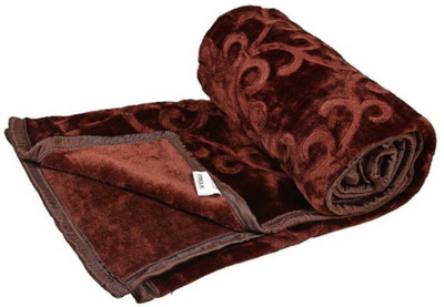 ACZO FEEL Solid Double Mink Blanket for  Heavy Winter(Microfiber, Brown)