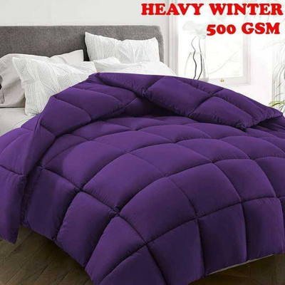 Sai Store Solid Double Comforter for  Heavy Winter(Poly Cotton, Purple)