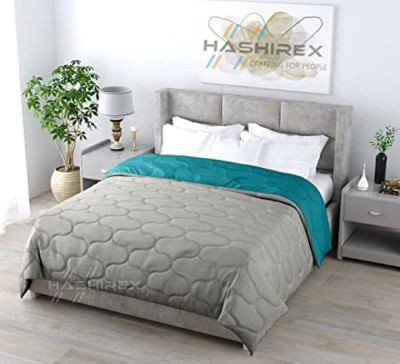 Comfowell Solid Double Quilt for  Heavy Winter(Poly Cotton, PB & Grey)