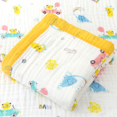 Baby Moo Printed Single AC Blanket for  Mild Winter(Muslin, Yellow)