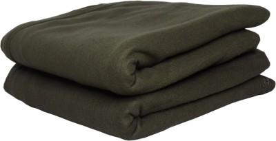 HOMIEE Solid Single Fleece Blanket for  Mild Winter(Polyester, Green)