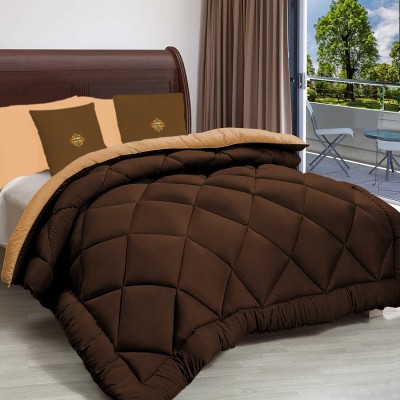 ADBENI HOME Geometric Double Comforter for  AC Room(Polyester, Beige-Brown)