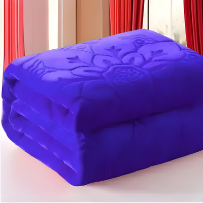MAGICAL Floral Double Mink Blanket for  Heavy Winter(Microfiber, Purple-01)