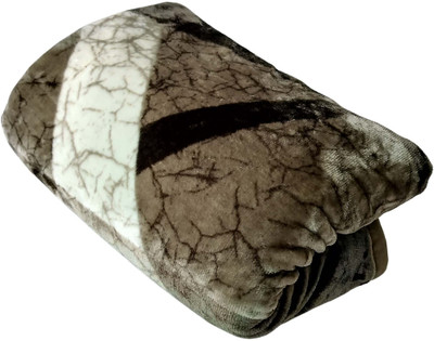 WARMZY Floral Single Sherpa Blanket for  Heavy Winter(Polyester, brw multi)