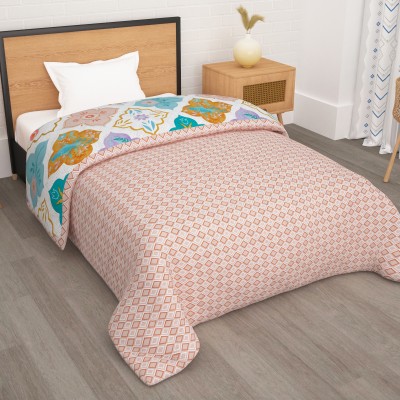 Story@home Printed Double Comforter for  Mild Winter(Microfiber, Light Pink)