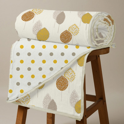 Urban Space Printed Single Dohar for  AC Room(Cotton, Drops Mustard)