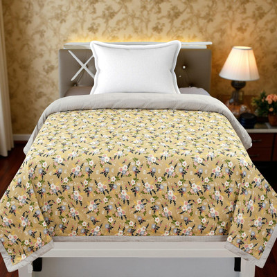HS DESIGNING DREAMS Solid Single AC Blanket for  AC Room(Cotton, Gold)