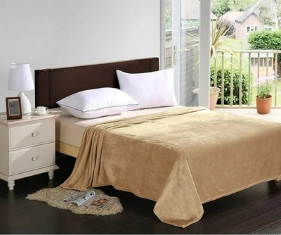 MORADO Solid Single AC Blanket for  AC Room(Microfiber, Golden)
