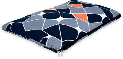 Divine Casa Geometric Single Comforter for  Mild Winter(Microfiber, Navy Blue And Grey)