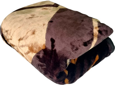 WARMZY Floral Single Mink Blanket for  Heavy Winter(Polyester, brw zig zag)