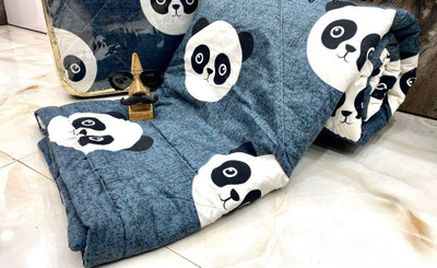 BLENZZA DECO Printed Single Comforter for  AC Room(Microfiber, Panda)