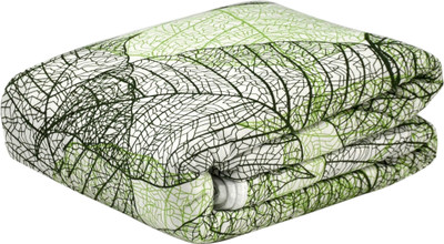 Divine Casa Printed Double Dohar for  AC Room(Cotton, Dark Green)