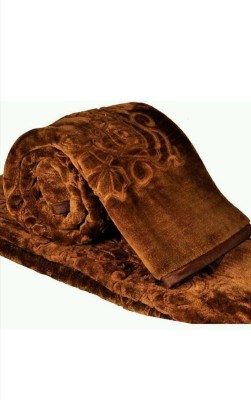 DVS creations Self Design Double Swaddling Baby Blanket for  Heavy Winter(Microfiber, Brown)