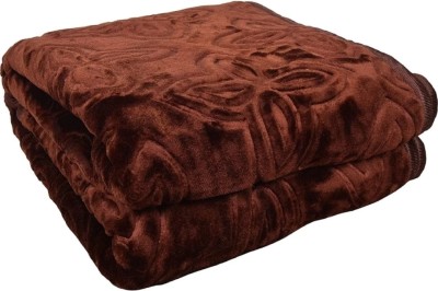 Convalexa Solid Double Mink Blanket for  Heavy Winter(Microfiber, Brown)