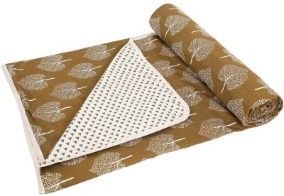 Reborn Printed Single AC Blanket for  AC Room(Cotton, Brown-White)
