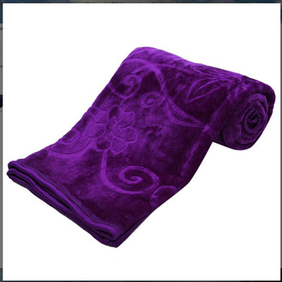 TUNDWAL'S Floral Single Mink Blanket for  Mild Winter(Microfiber, Purple)