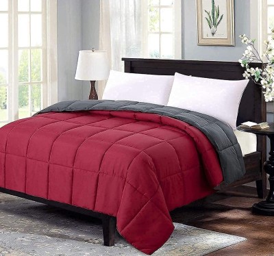 Dream Homme Solid Double Comforter for  Heavy Winter(Microfiber, Maroon, Grey)