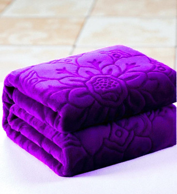 Changers Floral Double Mink Blanket for  Heavy Winter(Polyester, Purple)