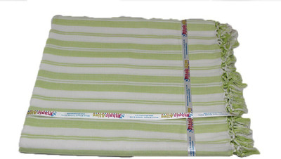 EthnicAlive Striped Single Top Sheet for  AC Room(Silk, White)