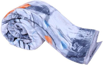 GKM Floral Single Mink Blanket for  Heavy Winter(Polyester, Multicolor)