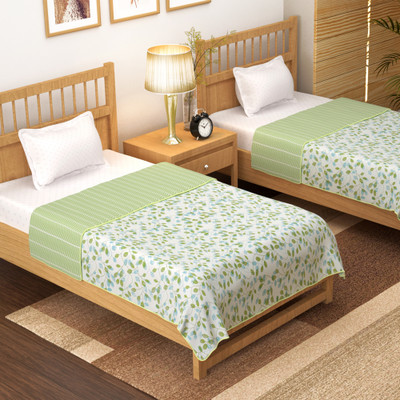 Story@home Printed Single AC Blanket for  AC Room(Cotton, Green)