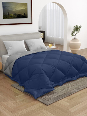 TUNDWAL'S Solid Double Comforter for  Heavy Winter(Microfiber, Blue,Grey)