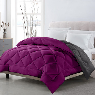 sentiments Solid Single Comforter for  Mild Winter(Cotton, Purple)
