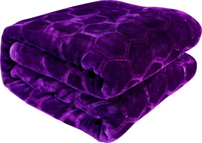 Cosito Floral Double Mink Blanket for  Mild Winter(Woollen Blend, Purple)
