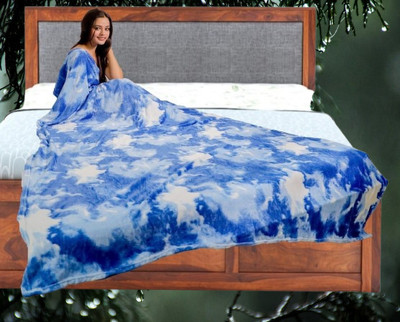 KIXTA Self Design Double AC Blanket for  AC Room(Microfiber, Blue)