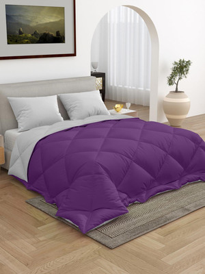 Barbarik Solid Single Comforter for  Heavy Winter(Microfiber, Purple,Grey)