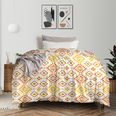 My Trident Geometric Single Comforter for  Mild Winter(Cotton, Aria Yellow)