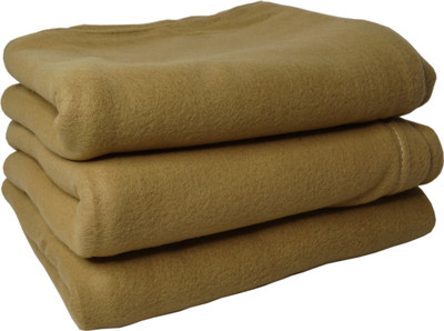 HOMIEE Solid Single Fleece Blanket for  Mild Winter(Polyester, Rust)